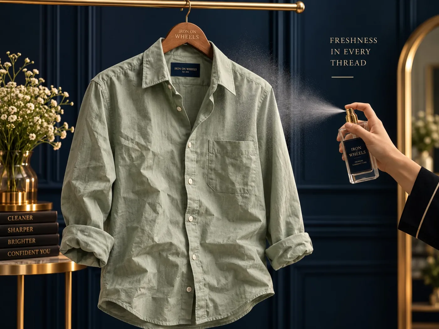 Freshly pressed shirts finished with perfumed steam